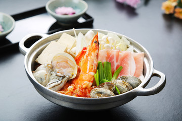 Japanese edo seafood shrimp pan