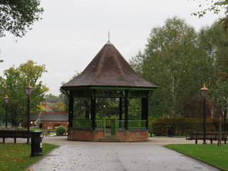 Obraz premium bandstand in a park setting .emp and fun in the parkty space for music