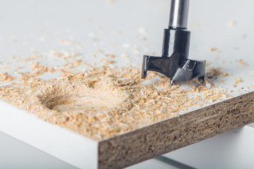 forstner milling cutter in work