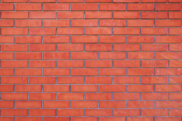 Empty background of new red brick wall.