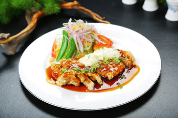 Fried pork steak with Japanese style
