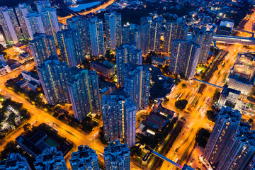 Hong Kong real estate at night