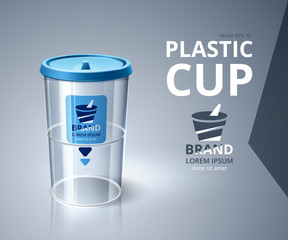 Plastic cup design. Realistic Vector Illustration