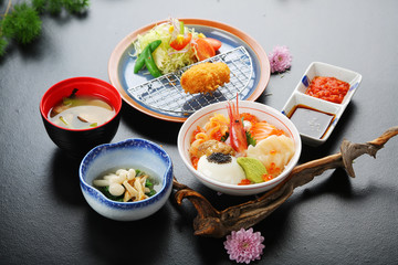 A combination photo of Japanese edo cuisine