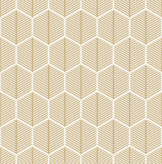 Abstract geometric pattern with lines - Gold and white design - Seamless vector background