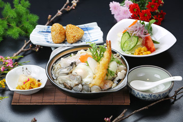 A combination photo of Japanese edo cuisine