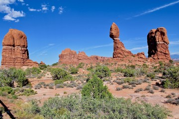 Moab, USA - July 7, 2018: Arches National Park in Utah near Moab