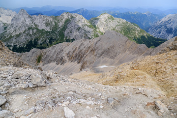 Weg zur Birkkarspitze im Karwendel, Österreich