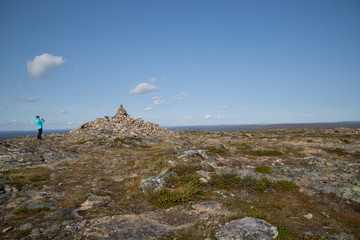 Hiker photographed, Kiilopää summit