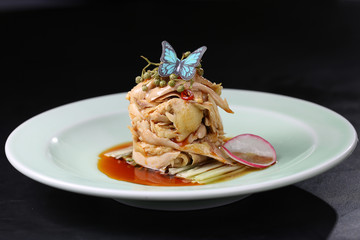 Boneless chicken with heavy seasoning