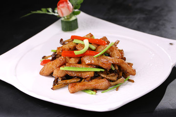 Tea mushroom stir-fry meat