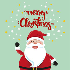 Happy Santa Claus cartoon Christmas greeting card