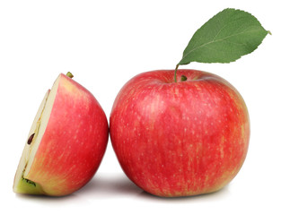 Red apples isolated on white background