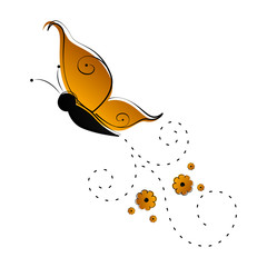 Cute butterfly flying icon. Vector illustration design