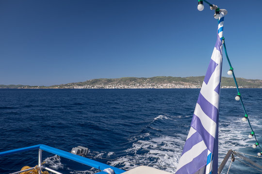 Greek island from the sea