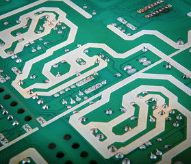 Computer circuit board, close up.