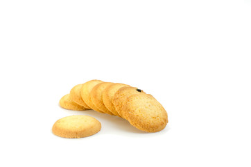 multi layer cookie on white background