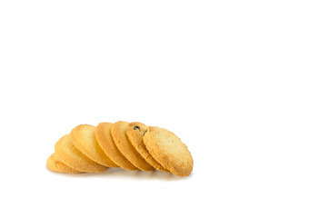 multi layer cookie on white background