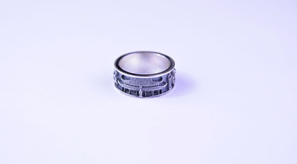 ring on a white background, with the image of a Japanese temple