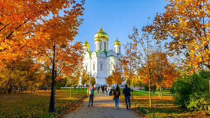 Orthodox Saint Catherine Cathedral in Pushkin town (Tsarskoye Selo), Russia