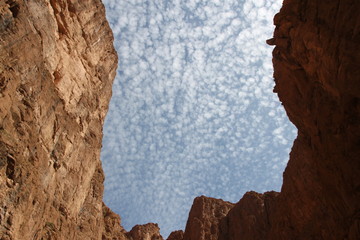 Canyon with blue sky and clouds