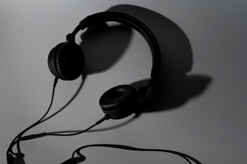 Black on ear headphones