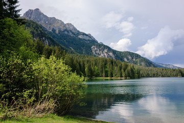 Fototapeta na wymiar Tovel Naturpark Impressionen Italien Lago di Tovel