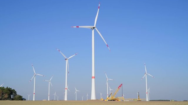 Windr&auml;der und Kran