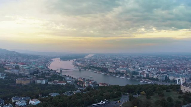 4K drone footage Budapest Citadella Gellert Hill