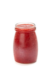 Tomato sauce for pasta in glass jar.