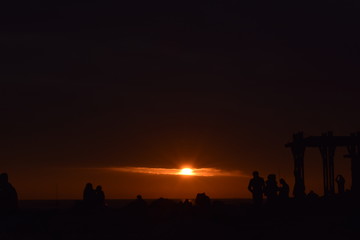 Naklejka premium sunset in the city