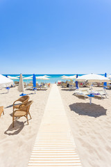 Lido Venere, Apulia - Sunshades at the beautiful beach of Lido Venere