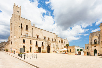 Fototapeta premium Specchia, Apulia - Marketplace in front of the historic city hall