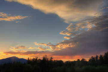 Dramatic Sunset over the Cascades