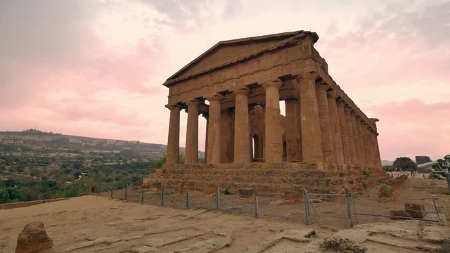 Temples in Valle del Templi, Sicily. Old temples - famous landmark of Sicily.