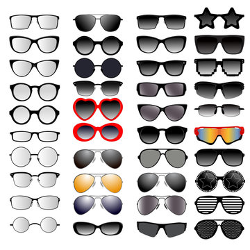 Set of different glasses