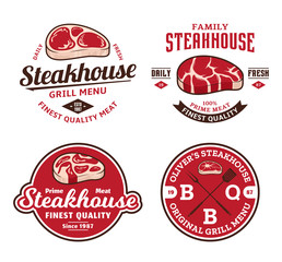 Steakhouse or meat store logo and labels