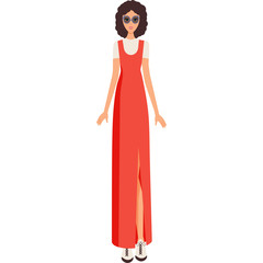 fashionable modern girl in beautiful multi-colored clothes.