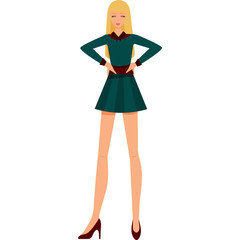 fashionable modern girl in beautiful multi-colored clothes.