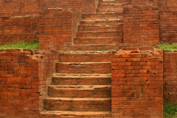 Ancient ruined building staircase of near Dhaka, Bangladesh