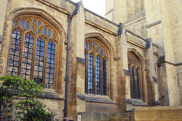 Oxford, UK - October 13, 2018: City buildings known as the home of the University of Oxford.