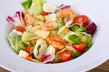Caesar with prawns