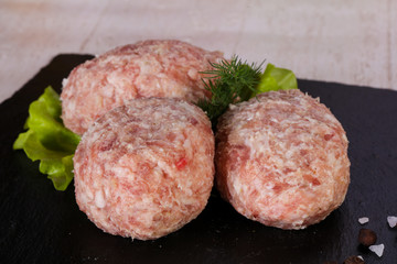 Raw pork cutlet