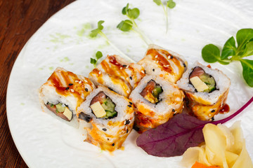 Japanese roll with tuna and eel