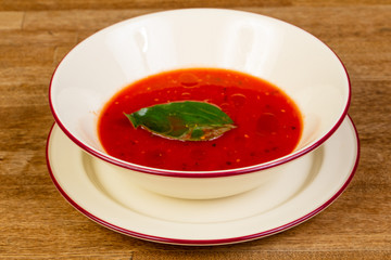 Cold gazpacho soup
