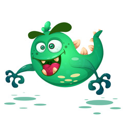 Funny, cute crazy pumpkin character. Halloween illustration. For printing on T-shirts. Vector eps 10