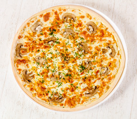 Pizza with mushrooms