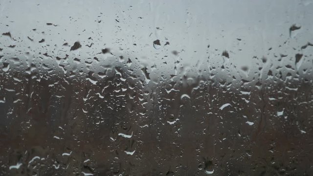 Raindrops on the glass