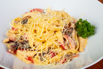 Delicious chicken tagliatelle