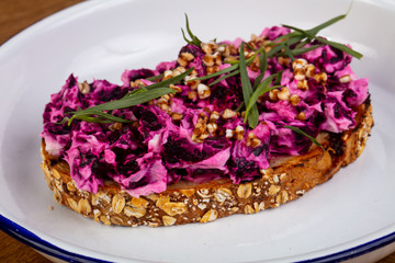 Bruschetta with beetroot